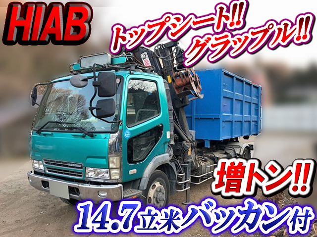 MITSUBISHI FUSO Fighter Container Carrier Truck with Hiab KL-FK71HKZ 2004 292,000km