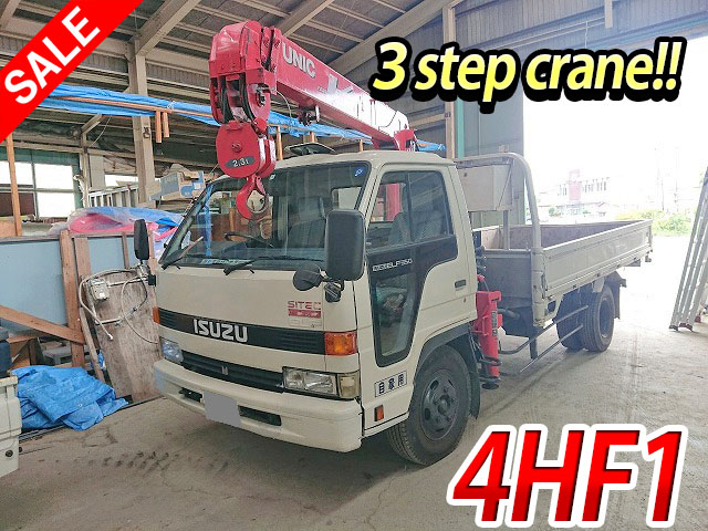 ISUZU Elf Truck (With 3 Steps Of Unic Cranes) U-NPR66LR 1990 57,396km