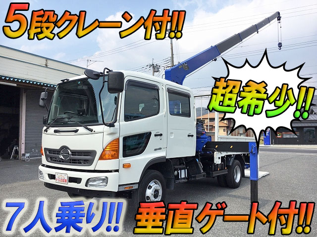 HINO Ranger Double Cab (with crane) TKG-FD7JGAA 2015 13,538km